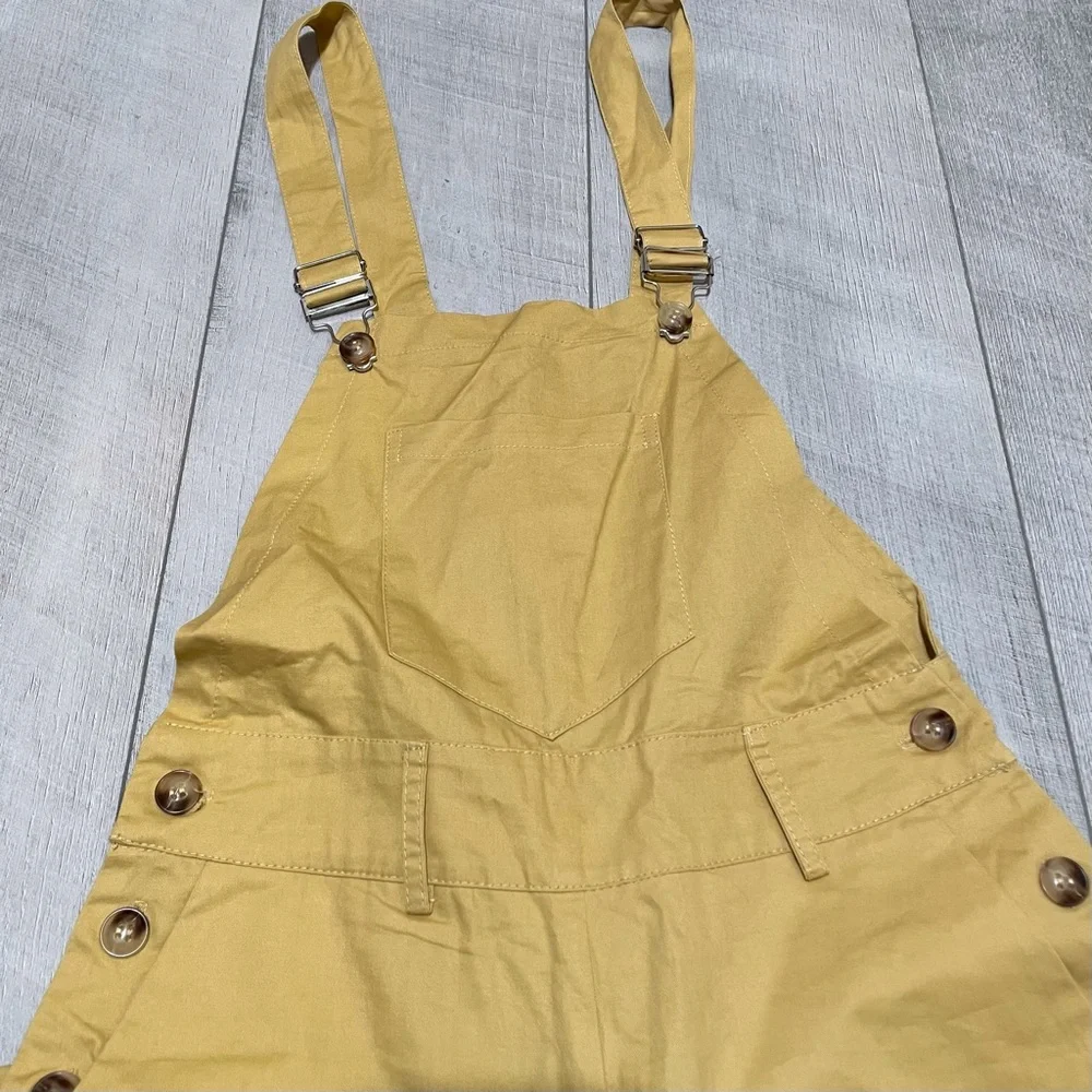 Nasty Gal Mustard Yellow Wide-Leg Overalls - Picture 5 of 11